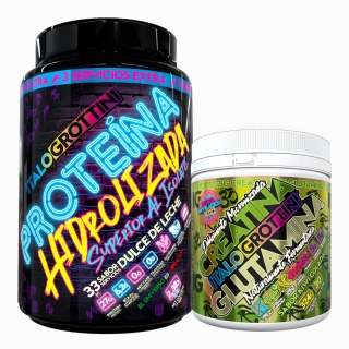 PROTEINA HIDROLIZADA ISOLATE DULCE DE LECHE 33SV 2,3LB + CREATINA GLUTAMINA 30SV KIWI 324G - 1