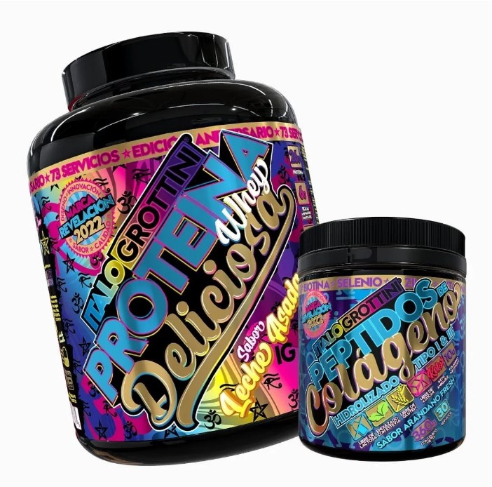 PROTEINA ITALO GROTTINI WHEY DELICIOSA LECHE A POLVO + COLAGENO 360GR - 1