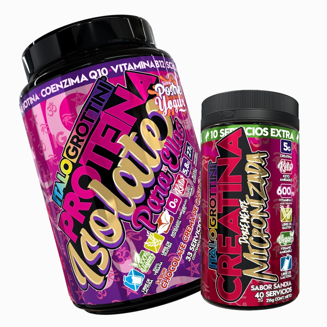 PROTEINA ITALO GROTTINI ELLAS CASTAÑA POLVO + CREATINA 40SV SANDIA - 1