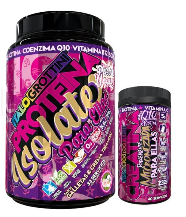 PROTEINA ITALO GROTTINI ELLAS TIRAMISU POLVO + CREATINA 40SV CANDY POP - 1