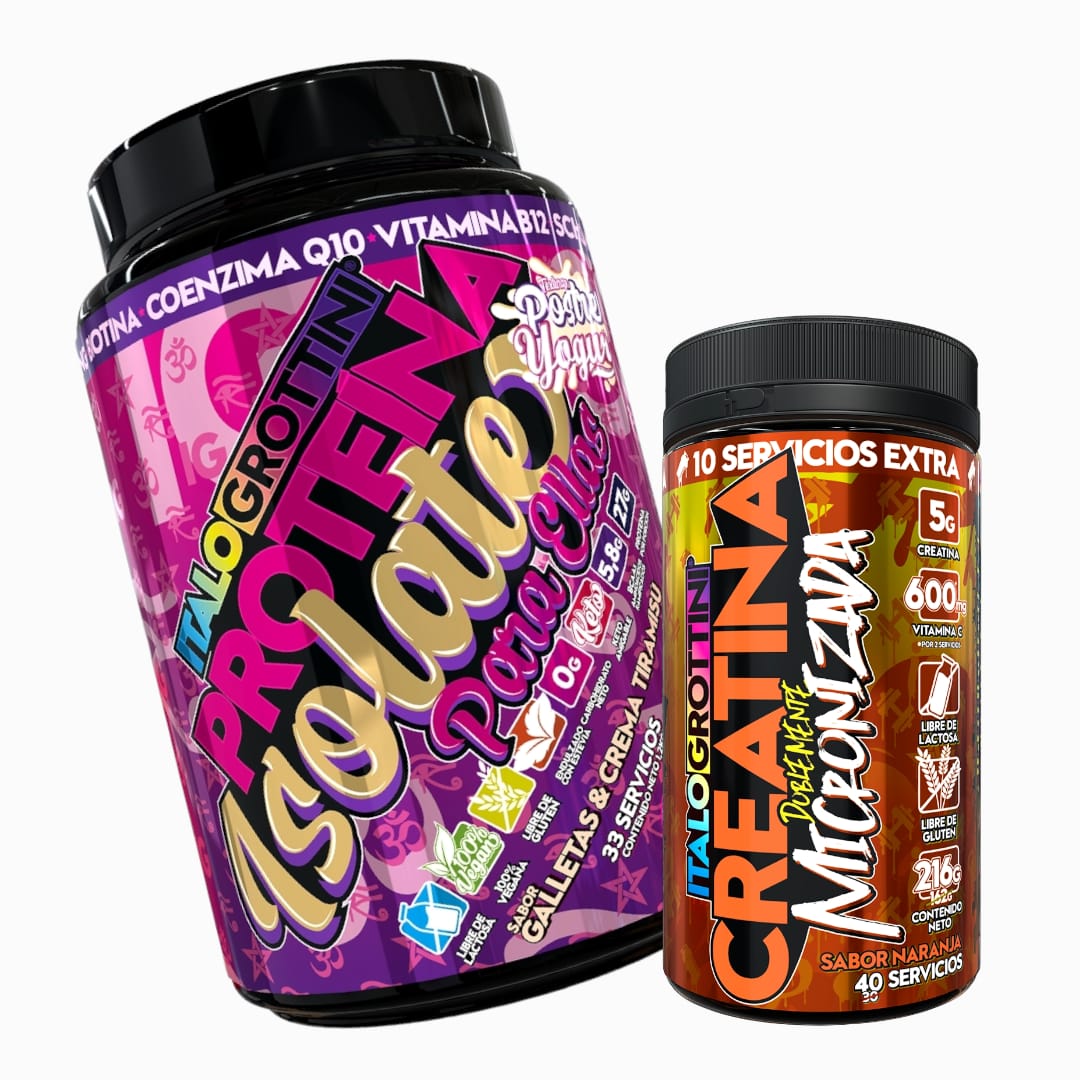 PROTEINA ITALO GROTTINI ELLAS TIRAMISU POLVO + CREATINA 40SV NARANJA - 1