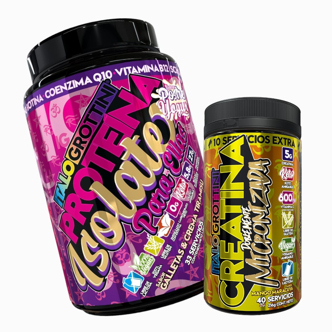 PROTEINA ITALO GROTTINI ELLAS TIRAMISU POLVO + CREATINA 40SV MANGO MARACUYA - 1
