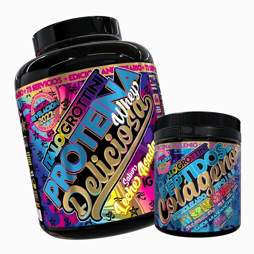 PROTEINA ITALO GROTTINI WHEY DELICIOSA LECHE ASADA POLVO + COLAGENO 360GR - 1