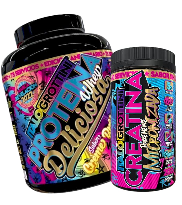 PACK ITALO GROTTINI PROTEINA WHEY DELICIOSA CREME BRULEE 5 LIBRAS + CREATINA DOBLEMENTE MICRONIZADA - 1
