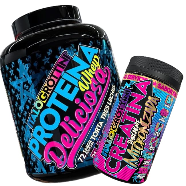 PACK ITALO GROTTINI PROTEINA WHEY DELICIOSA TORTA 3 LECHES + CREATINA DOBLEMENTE MICRONIZADA 40 SERV - 1