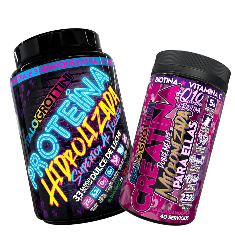 PROTEINA HIDROLIZADA DULCE DE LECHE 2,3 LB + CREATINA 40 SV CANDY POP - 1