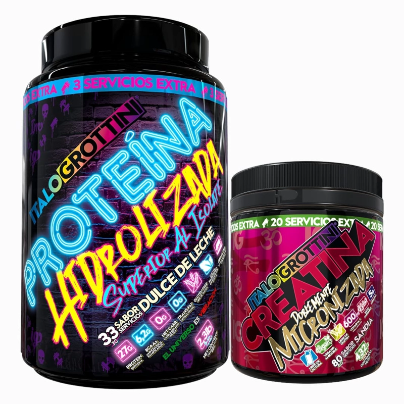 PROTEINA HIDROLIZADA 2,3LB DULCE DE LECHE + CREATINA 440 GR SANDIA - 1