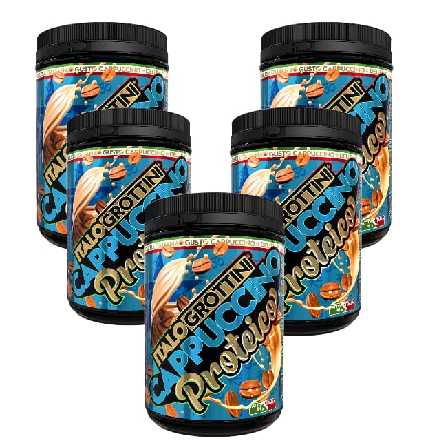 PACK 5 SUPLEMENTOS ITALO GROTTINI CAPPUCCINOS PROTEICOS POLVO 1 KG - 1