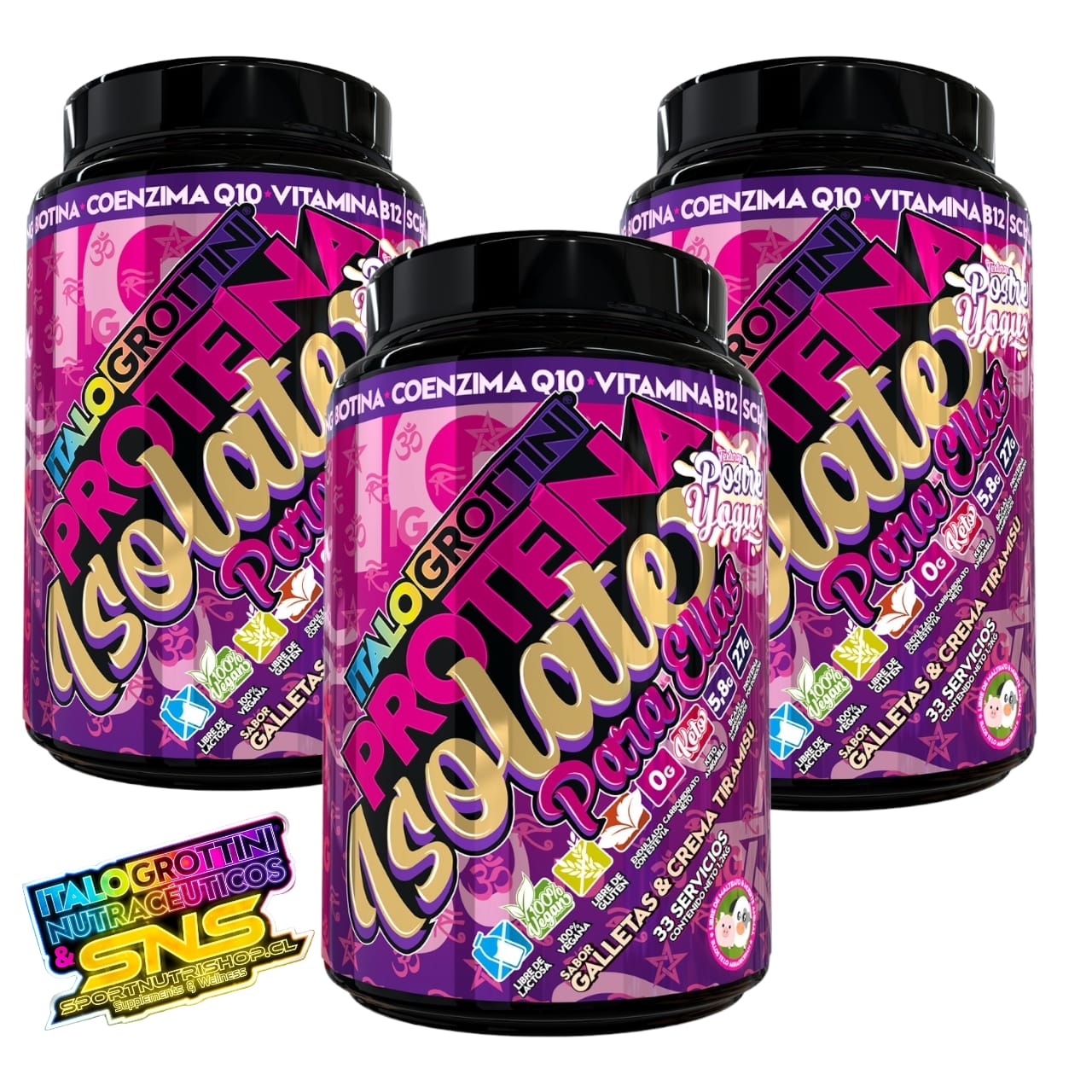 PACK AHORRO 3 PROTEINAS PARA ELLAS 1,2 KG TIRAMISU - 1