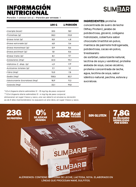 PACK X12 BARRAS DE PROTEÍNA SLIM BAR BOX CON 20 A 23GR DE PROTEÍNA 60GR - 2