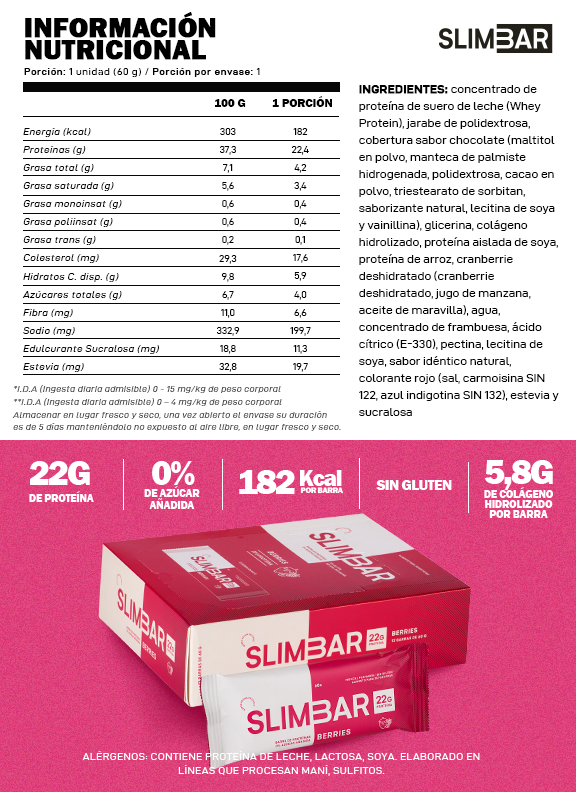 PACK X12 BARRAS DE PROTEÍNA SLIM BAR BOX CON 20 A 23GR DE PROTEÍNA 60GR - 2