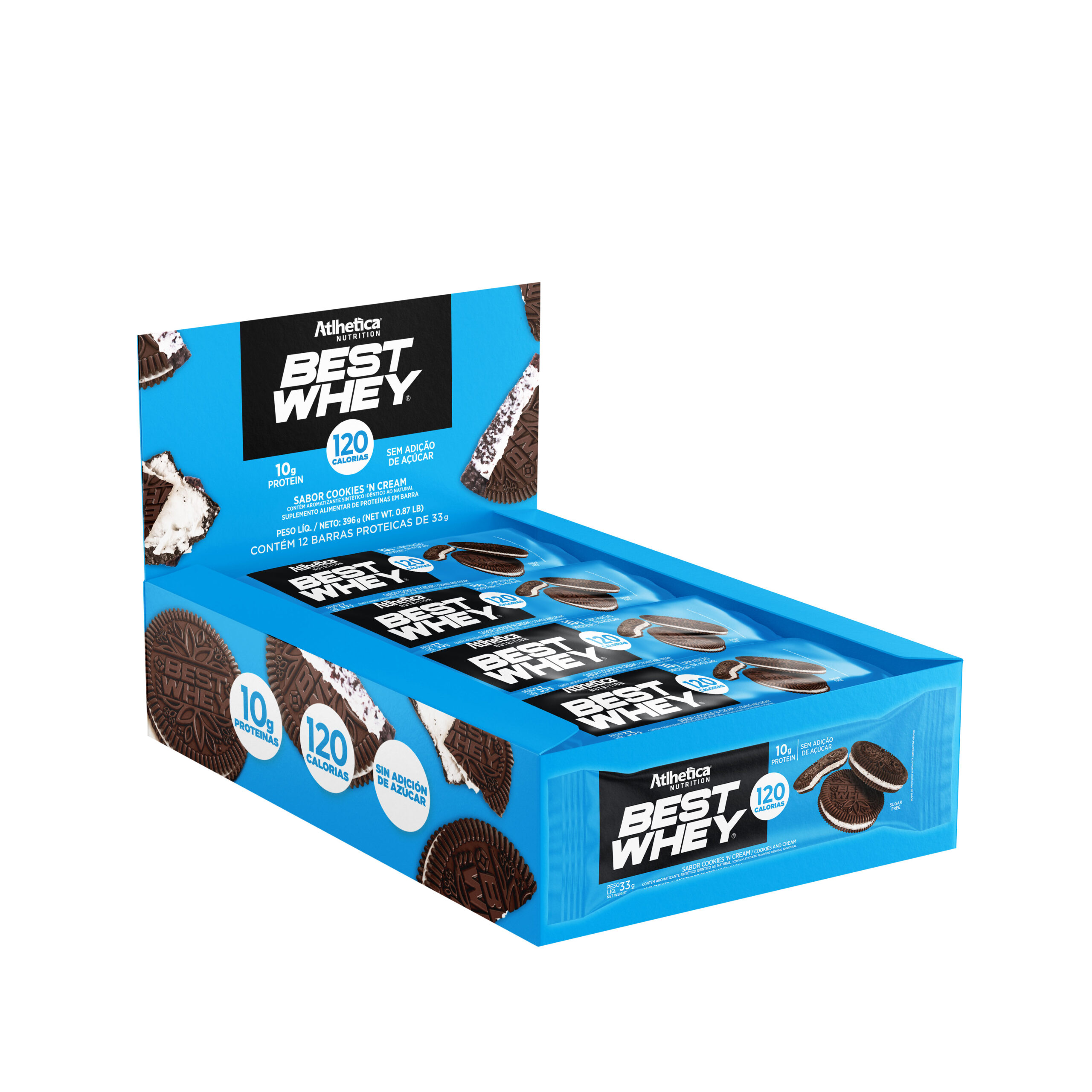 PROTEINA ATLHETICA NUTRITION 12 BARRAS BEST WHEY 10GR - SABORES