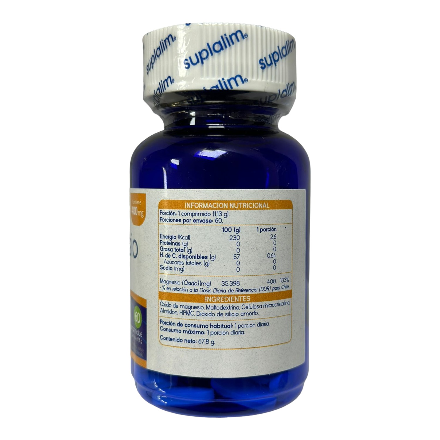 MAGNESIO SUPLALIM 400MG 60 COMPRIMIDOS - 2