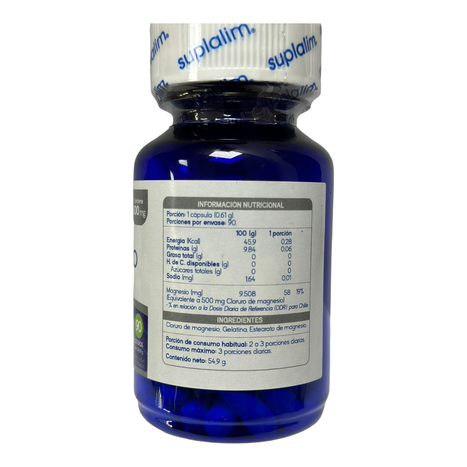 CLORURO DE MAGNESIO SUPLALIM 500MG 90 CAPSULAS - 2