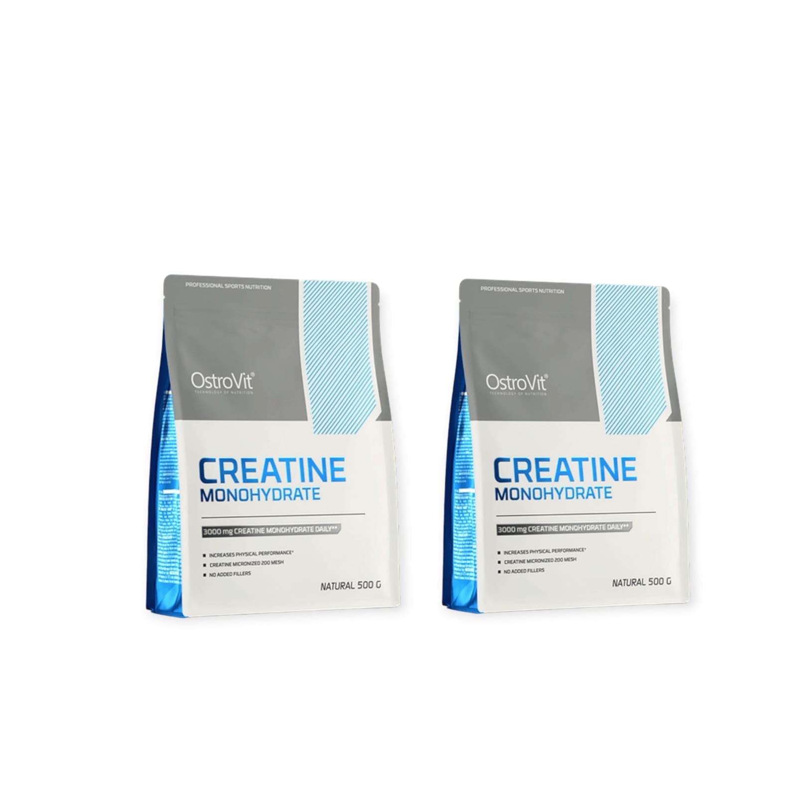 PACK 2 CREATINAS OSTROVIT MONOHIDRATADAS 500GR C/U SIN SABOR - 1
