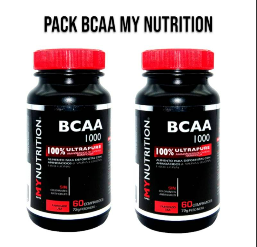 PACK BCAA MYNUTRITION 1000 MY NUTRITION 120 COMPRIMIDOS - 1