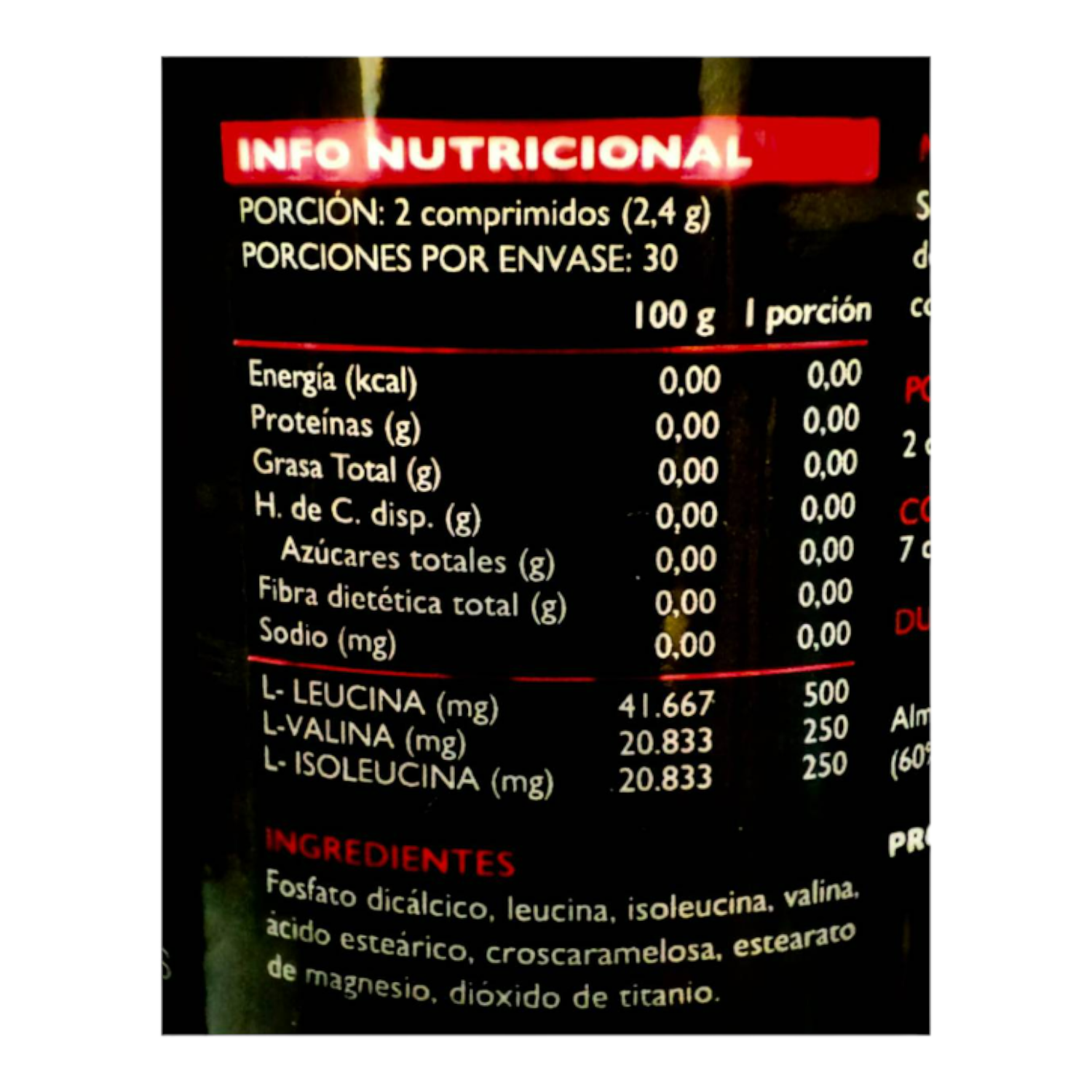 PACK BCAA MYNUTRITION 1000 MY NUTRITION 120 COMPRIMIDOS - 2