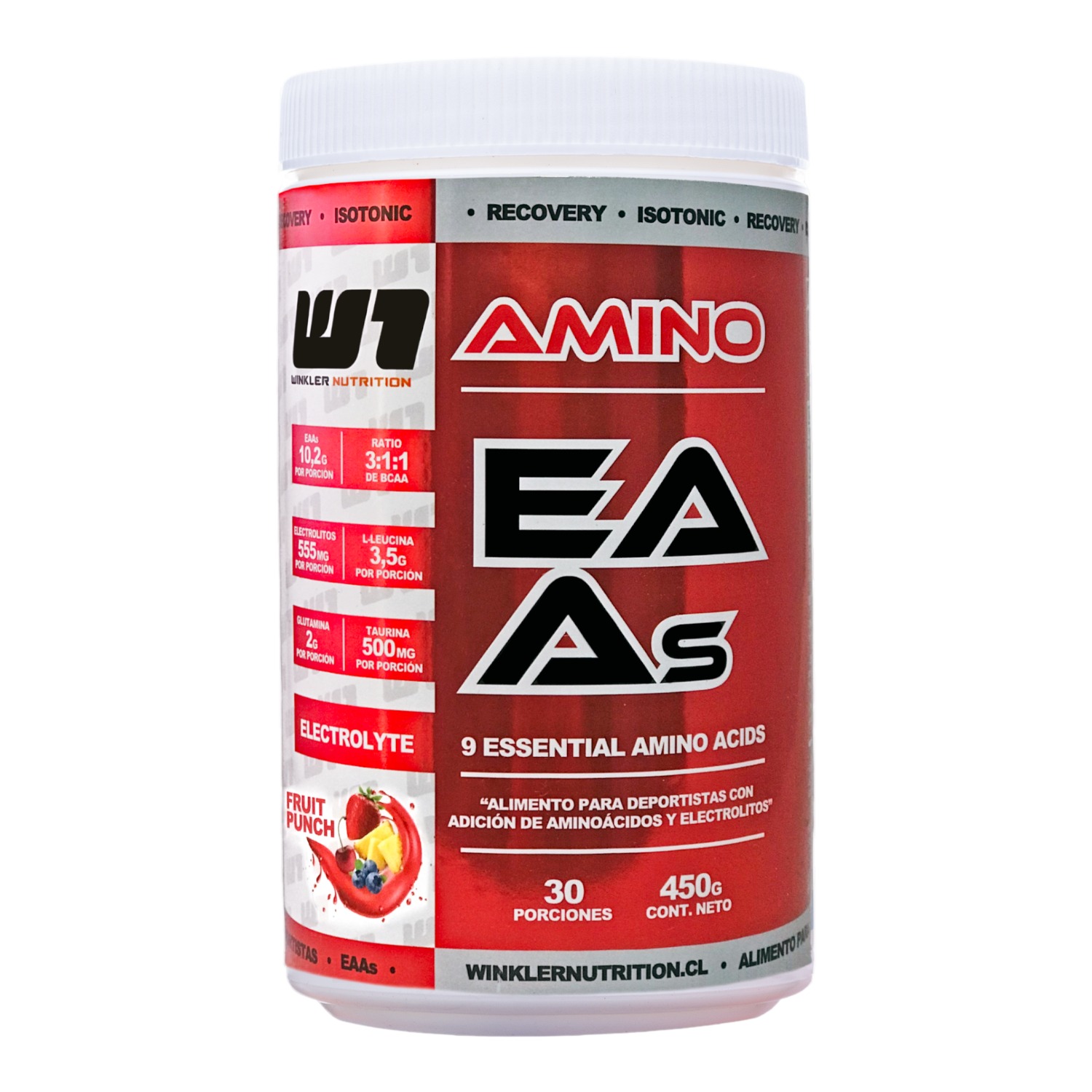 AMINOÁCIDOS ESENCIALES EAAS BCAAS ELECTROLITOS FRUIT PUNCH 450G - 1
