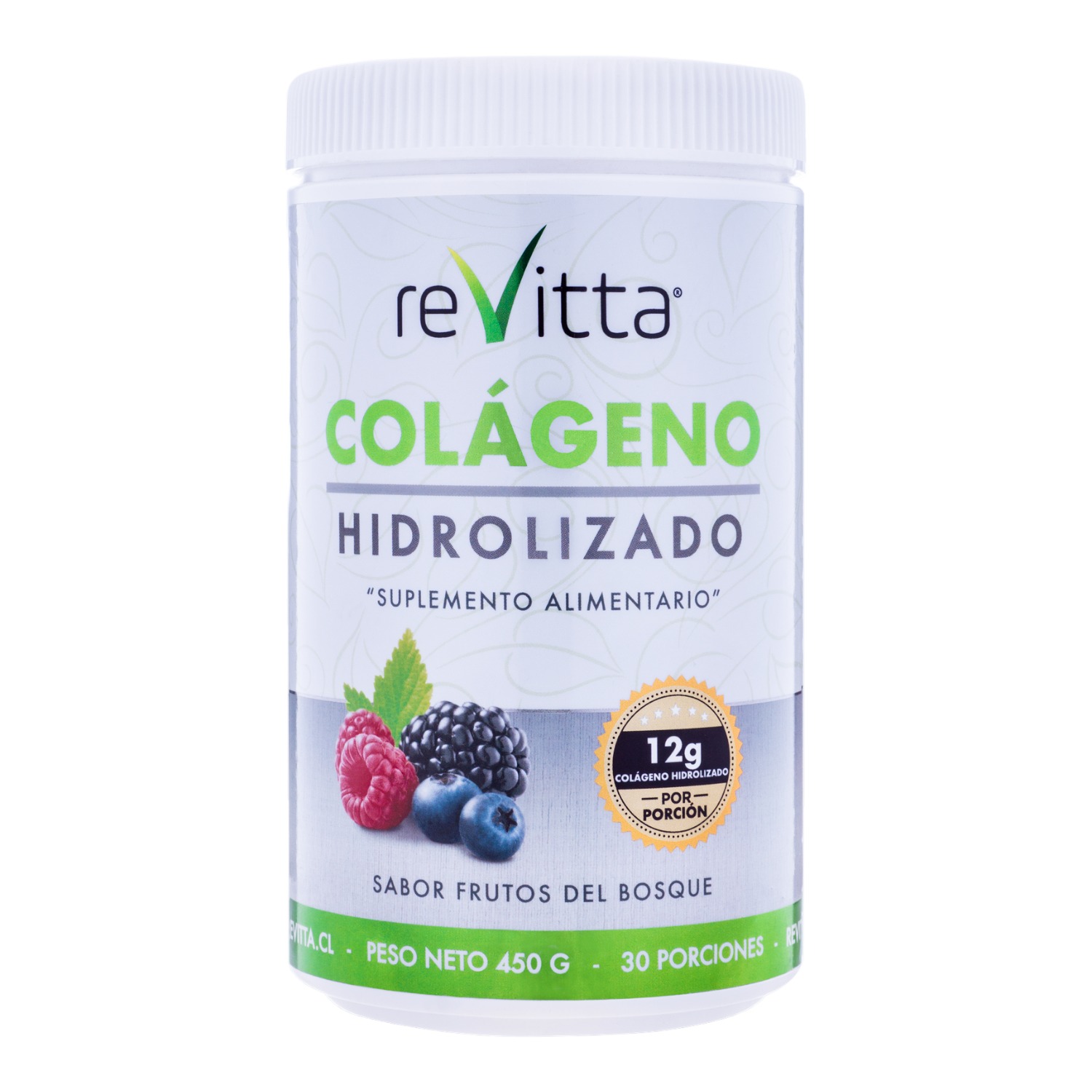 COLÁGENO HIDROLIZADO + VITAMINAS FRUTOS DEL BOSQUE 450GR 30SV REVITTA - 1
