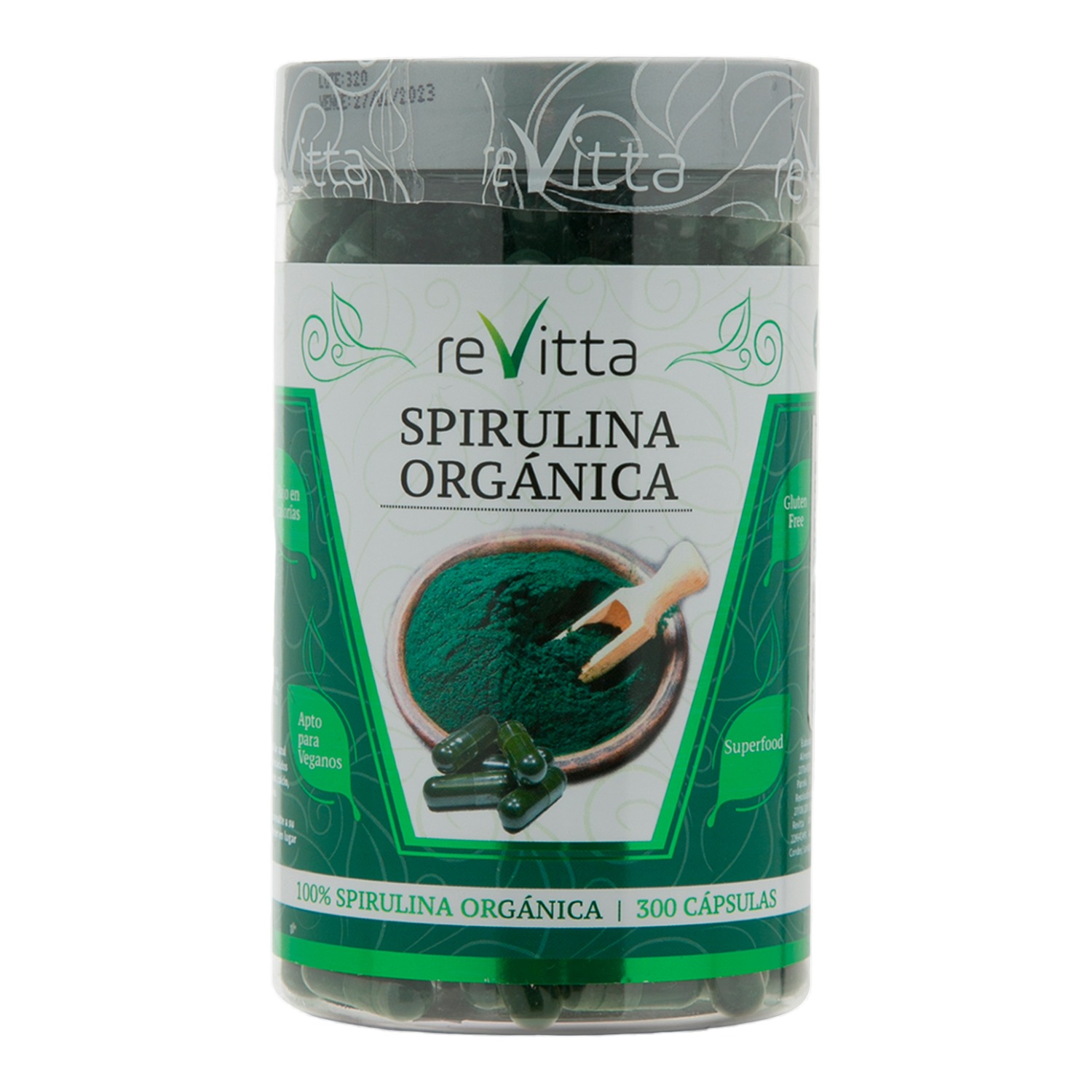 SPIRULINA ORGÁNICA 300 CÁPSULAS - REVITTA - 1