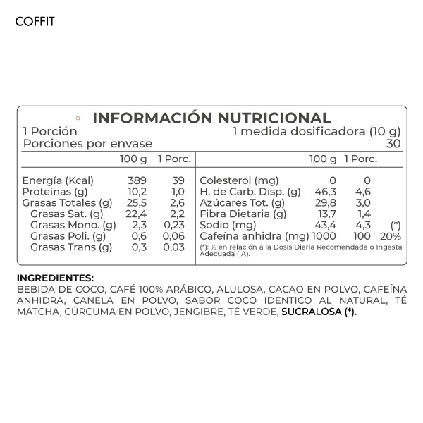 CAFÉ ENERGIZANTE COFFIT 300 GRS. 100MG CAFEÍNA - REVITTA - 2