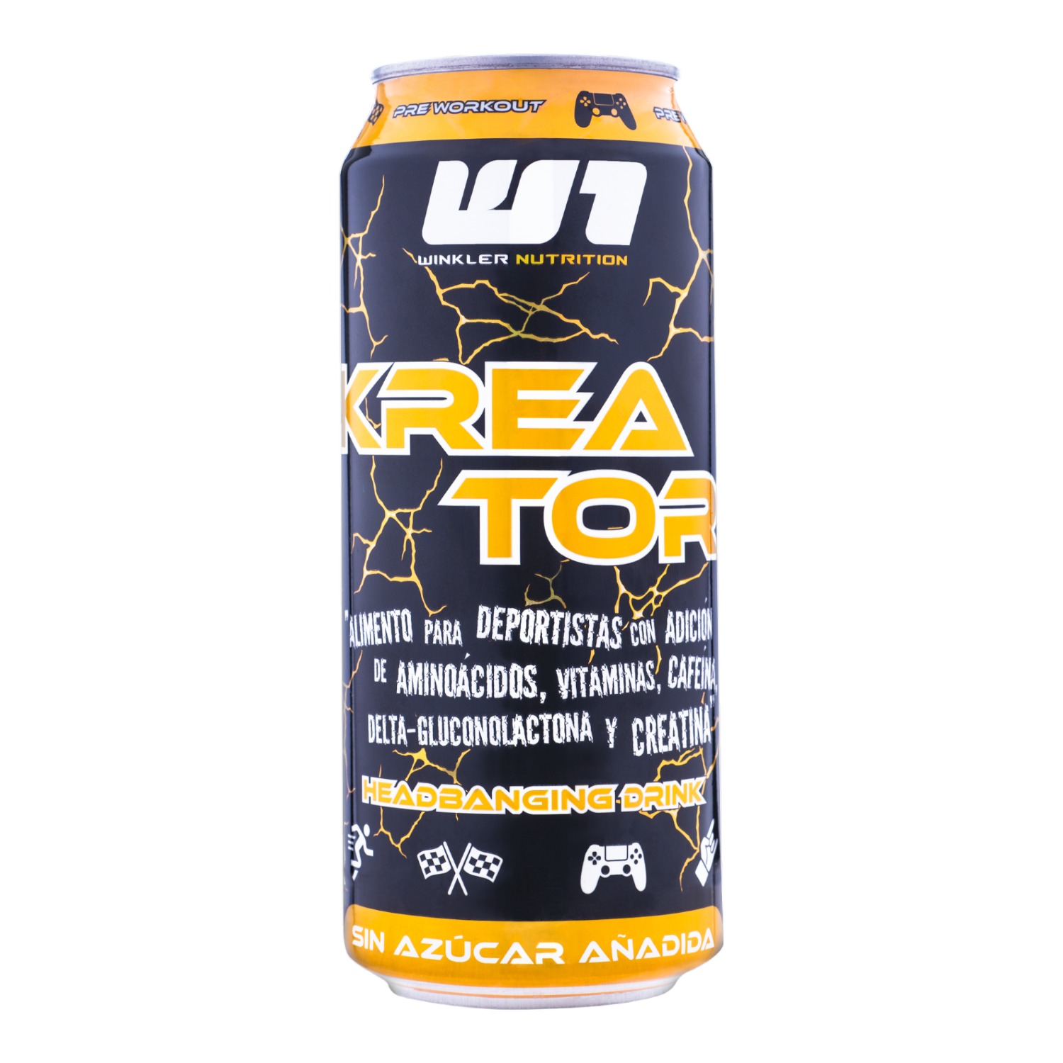 6 BEBIDAS ENERGÉTICAS WINKLER NUTRITION KREATOR PSYCHO LEMONADE 300MG CAFEÍNA 473 CC - 1