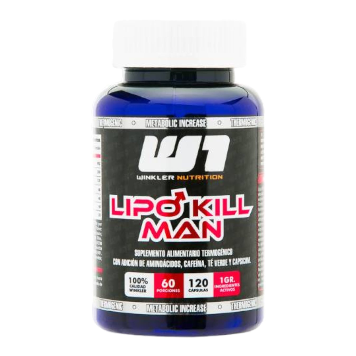 QUEMADOR DE GRASA WINKLER NUTRITION TERMOGÉNICO LIPO KILL MAN120 CÁPSULAS - 1