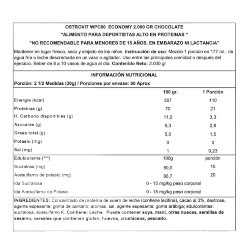 PROTEÍNA OSTROVIT 100% WHEY PROTEIN 2000GR - 2