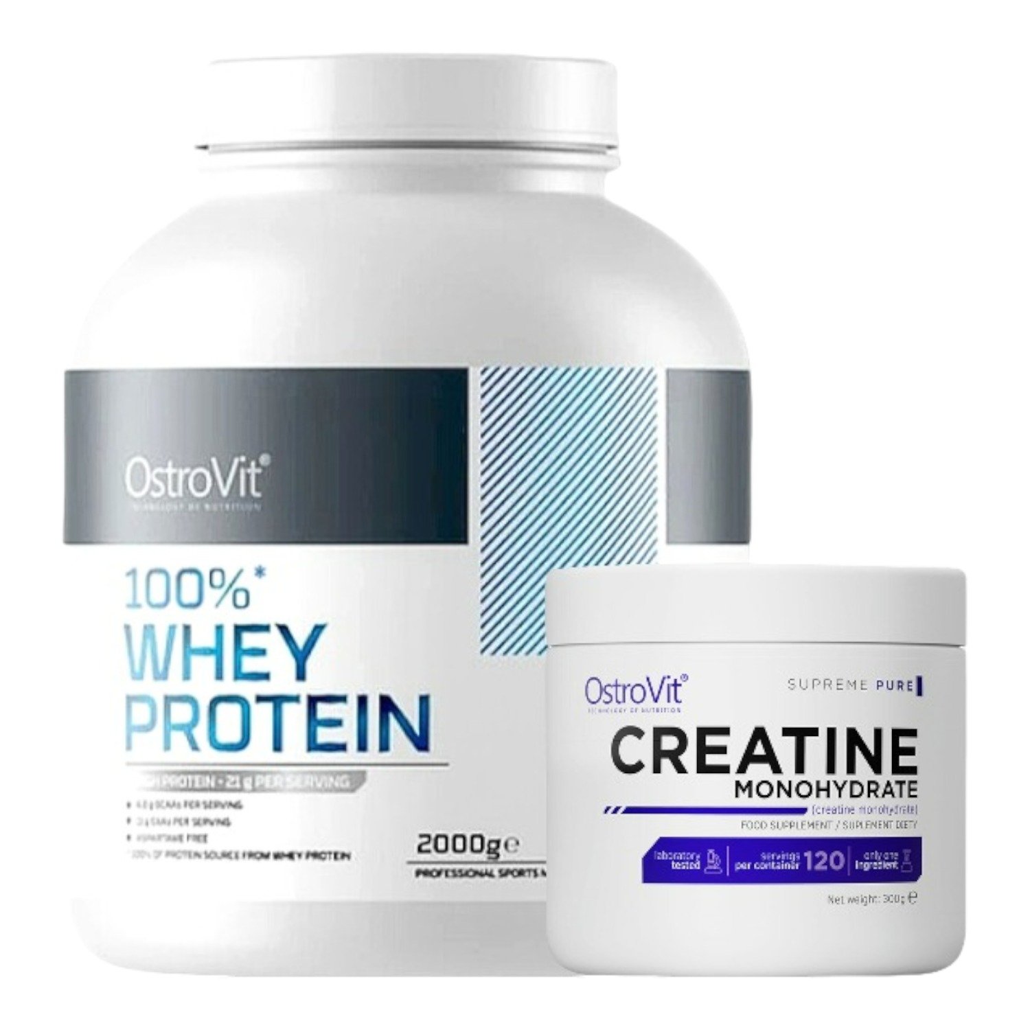 PACK OSTROVIT 100% WHEY PROTEIN 2000GR + CREATINA MONOHIDRATADA 300GR - 1