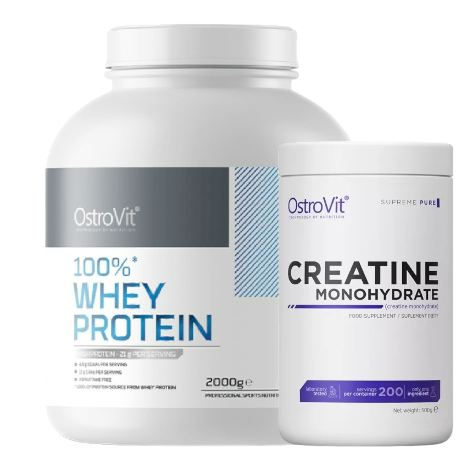 PACK OSTROVIT 100% WHEY PROTEIN 2000GR + CREATINA MONOHIDRATADA 500GR - 1