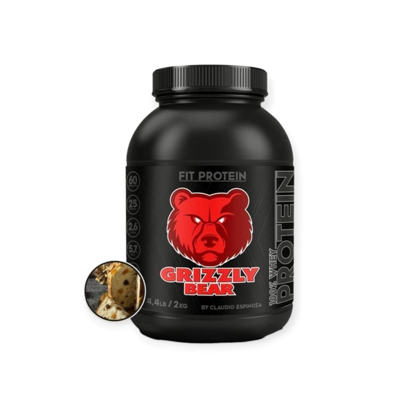 PROTEÍNA GRIZZLY BEAR GRIZZLY 100 % WHEY 2KG 60SV SABOR PAN DE PASCUA - 1