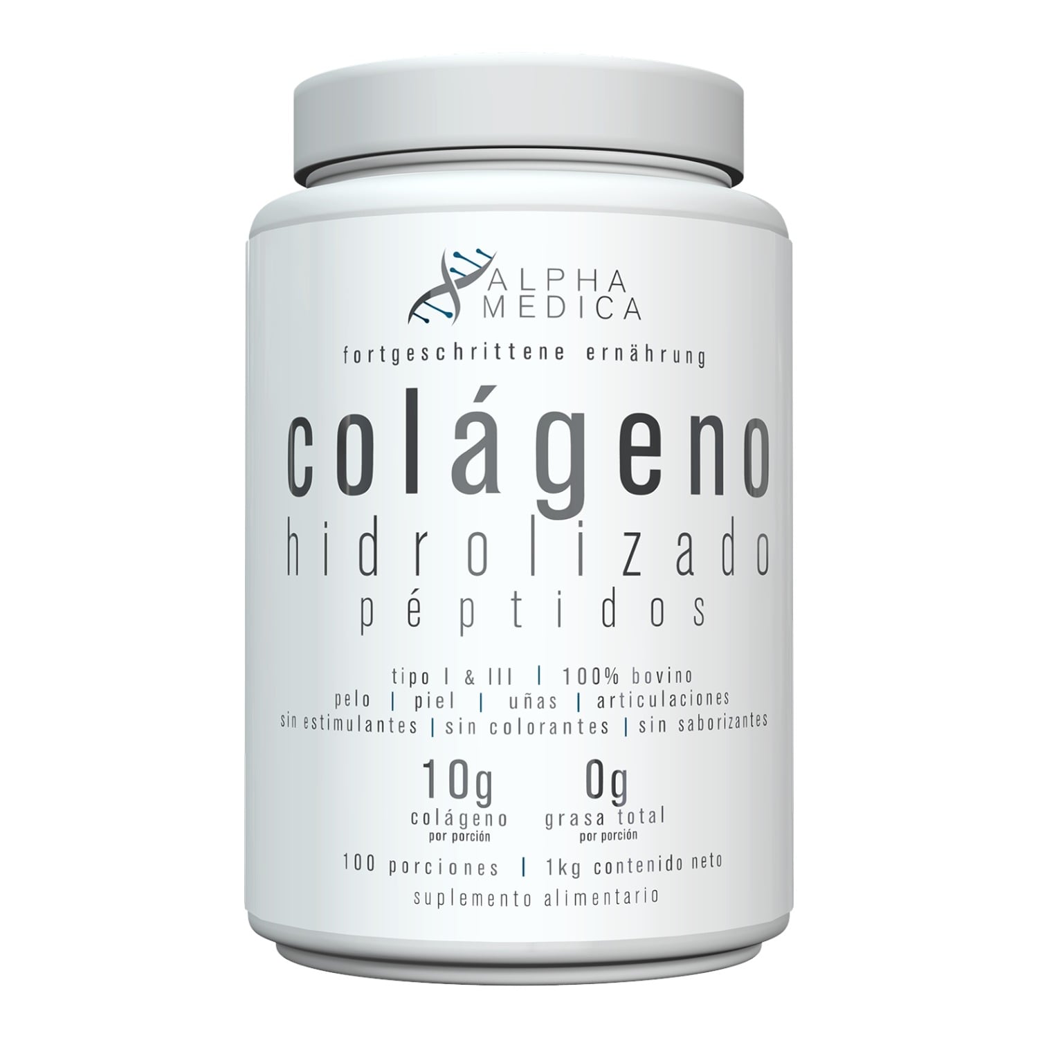 COLAGENO HIDROLIZADO PEPTIDOS 1KILO 100 SV - ALPHA MEDICA - 1