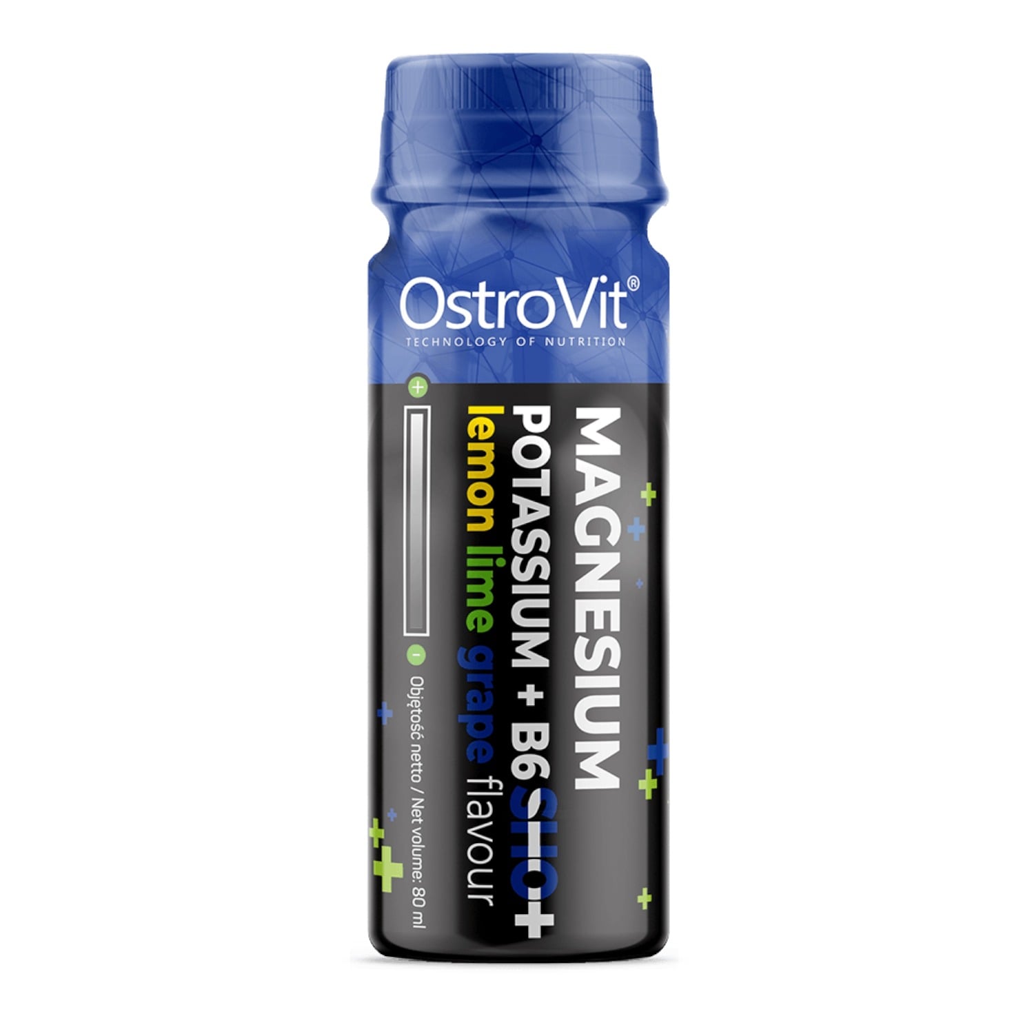 SUPLEMENTO ALIMENTICIO OSTROVIT MAGNESIO POTASIO Y B6 SHOT 80 ML LEMON LIME GRAPE - 1