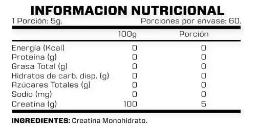 CREATINA MONOHIDRATADA 300GR 60 SERVICIOS - BRIAHLABS - 2