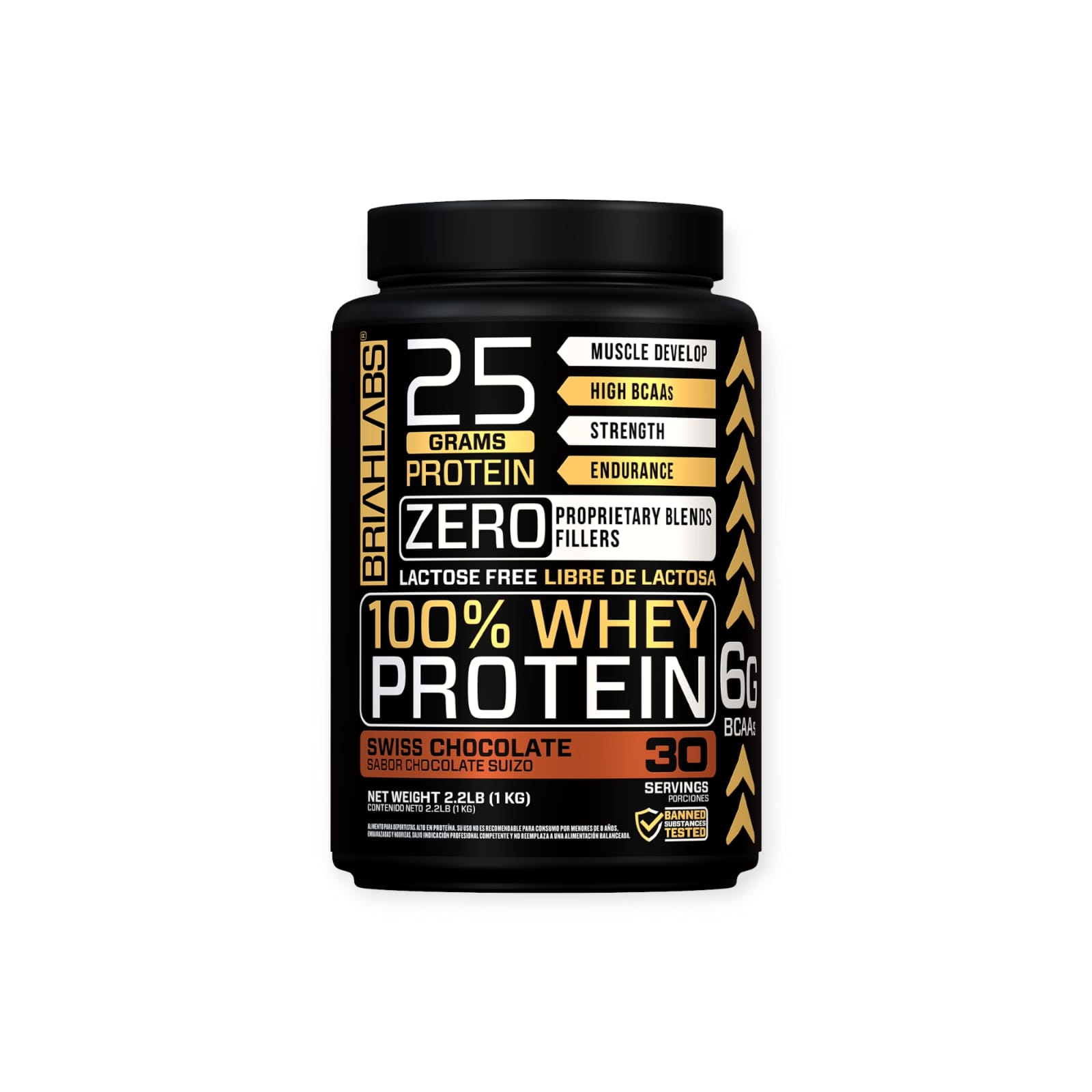 PROTEINA BRIAHLABS 100% WHEY PROTEIN CHOCOLATE 1 KG - 1