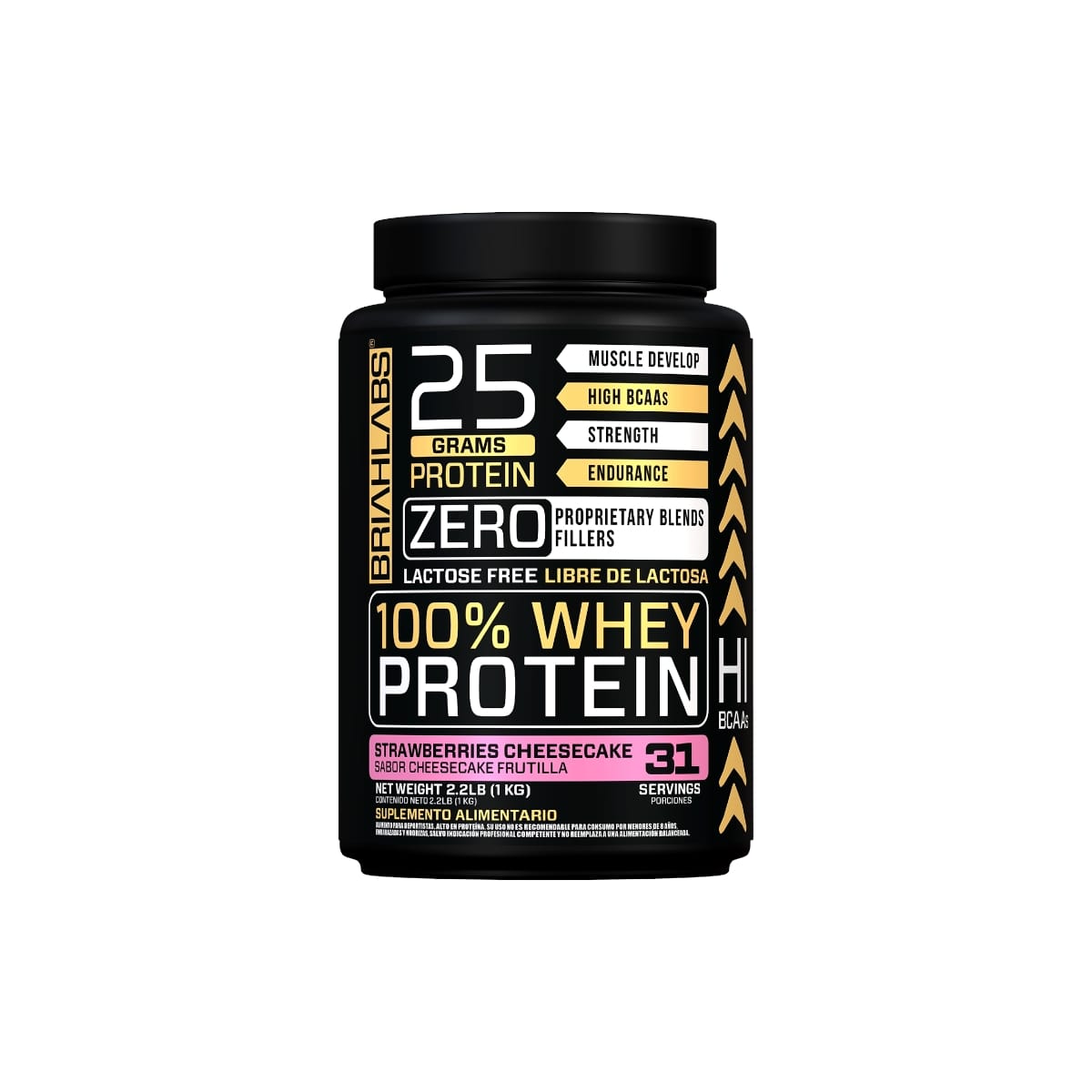 PROTEINA BRIAHLABS 100% WHEY PROTEIN STRAMBERRY 1 KG - 1