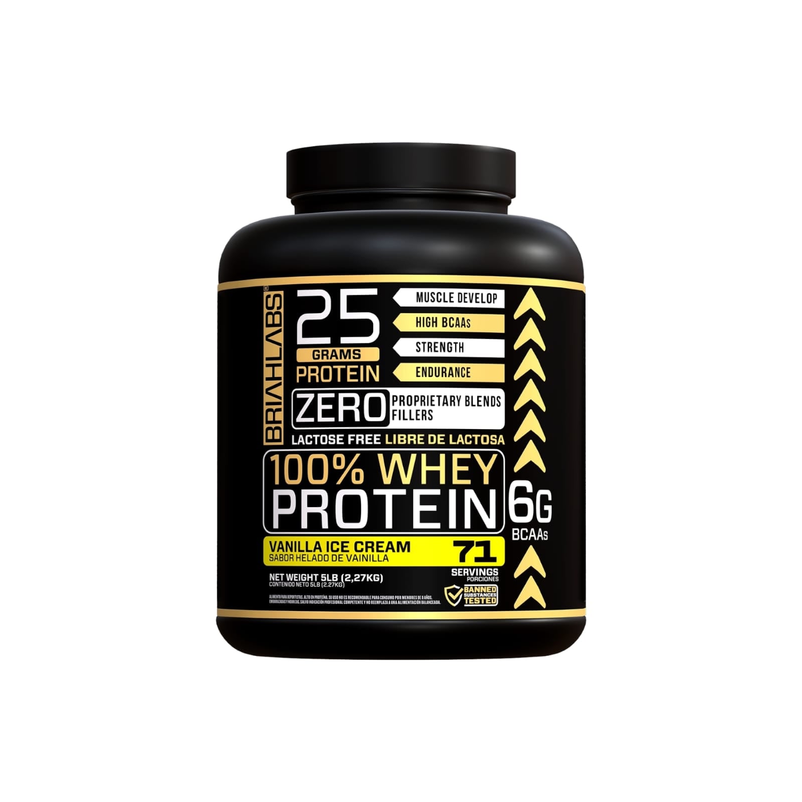 PROTEINA BRIAHLABS 100% WHEY PROTEIN VAINILLA 5 LB - 1