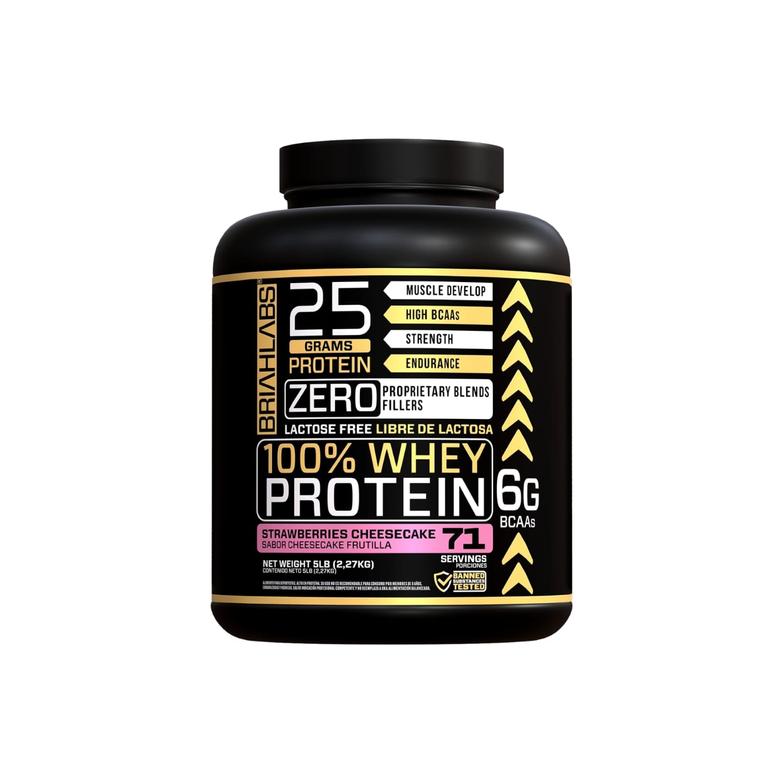 PROTEINA BRIAHLABS 100% WHEY PROTEIN STRAMBERRY 5 LB - 1
