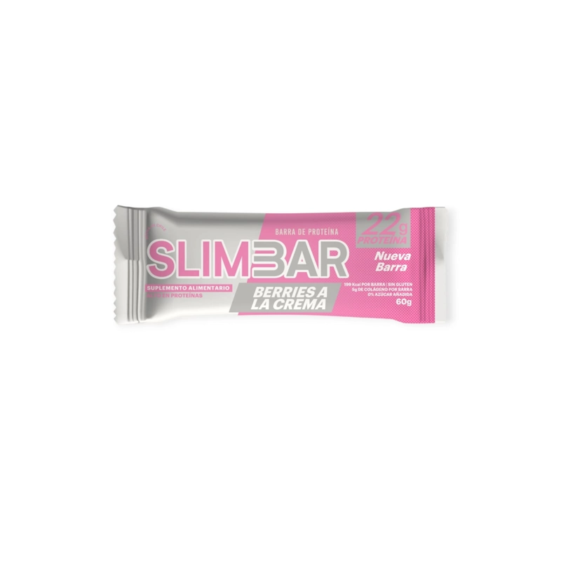 PACK 12 BARRA PROTEICA SLIM BAR BARRAS PROTEINA BERRIES A LA CREMA SLIMBAR 60 GR C/U - 3