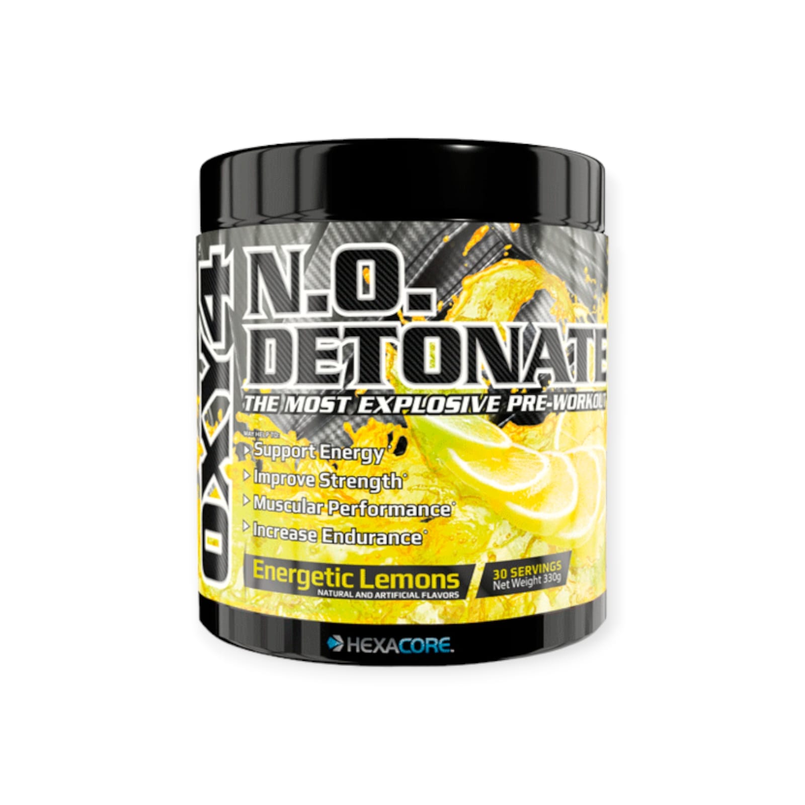 PRE ENTRENAMIENTO HEXACORE OXY 4 N.O DETONATE LEMONADE 330 GR - 1