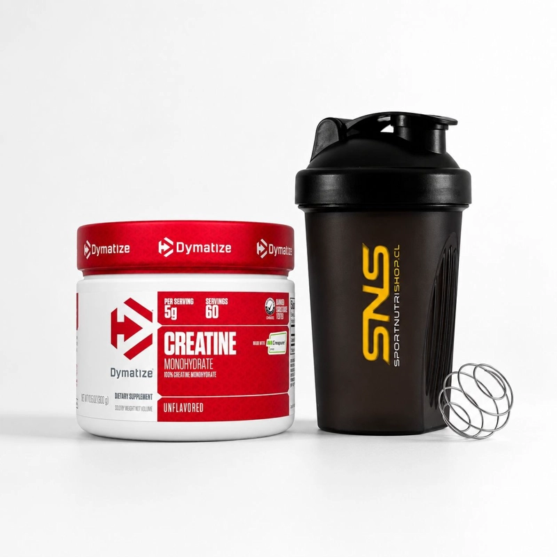 PACK CREATINA DYMATIZE MONOHIDRATADA CREAPURE 300 GR + SHAKER - 1