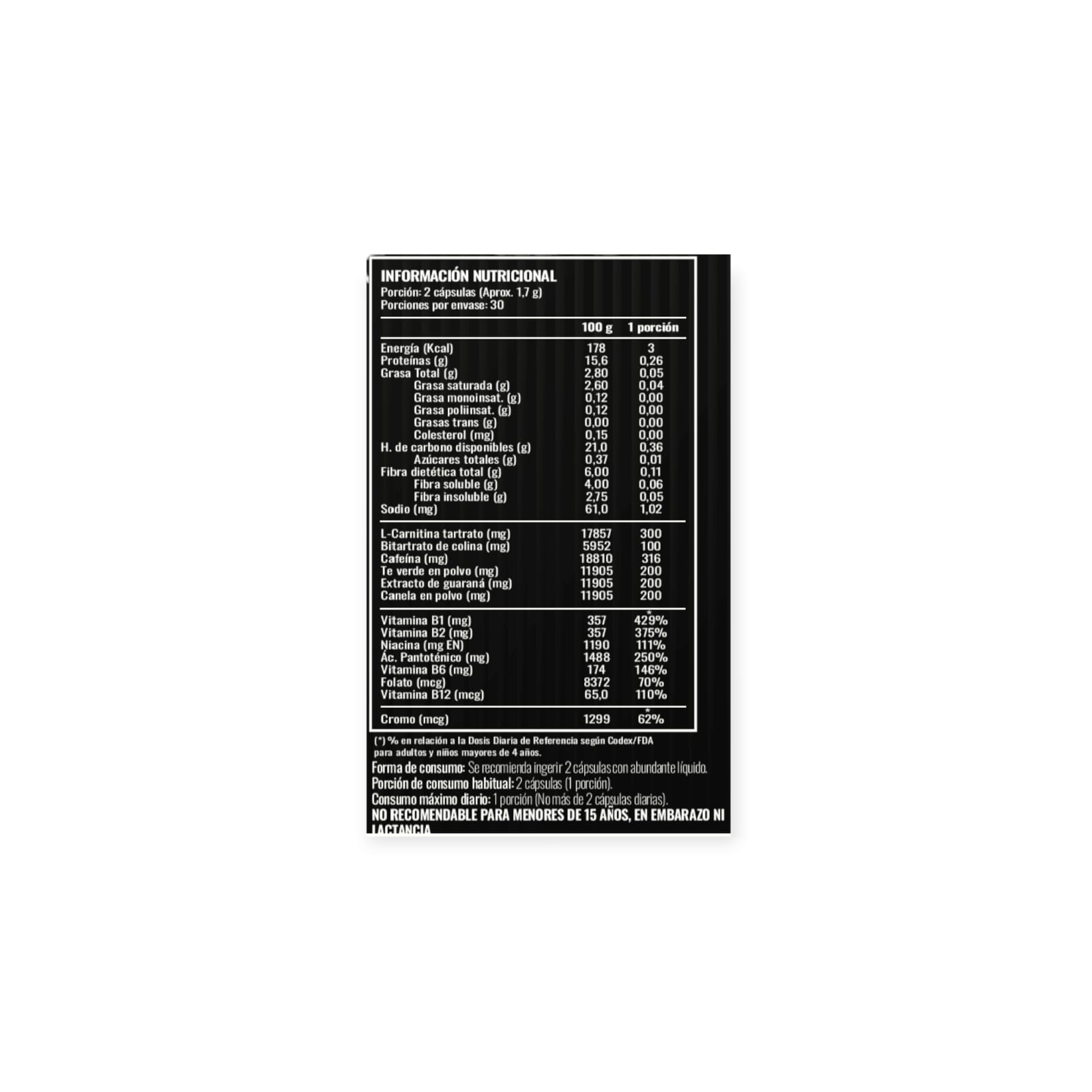 QUEMADOR DE GRASA LIPO STRONGEST CAPSULAS 60 UN - 2