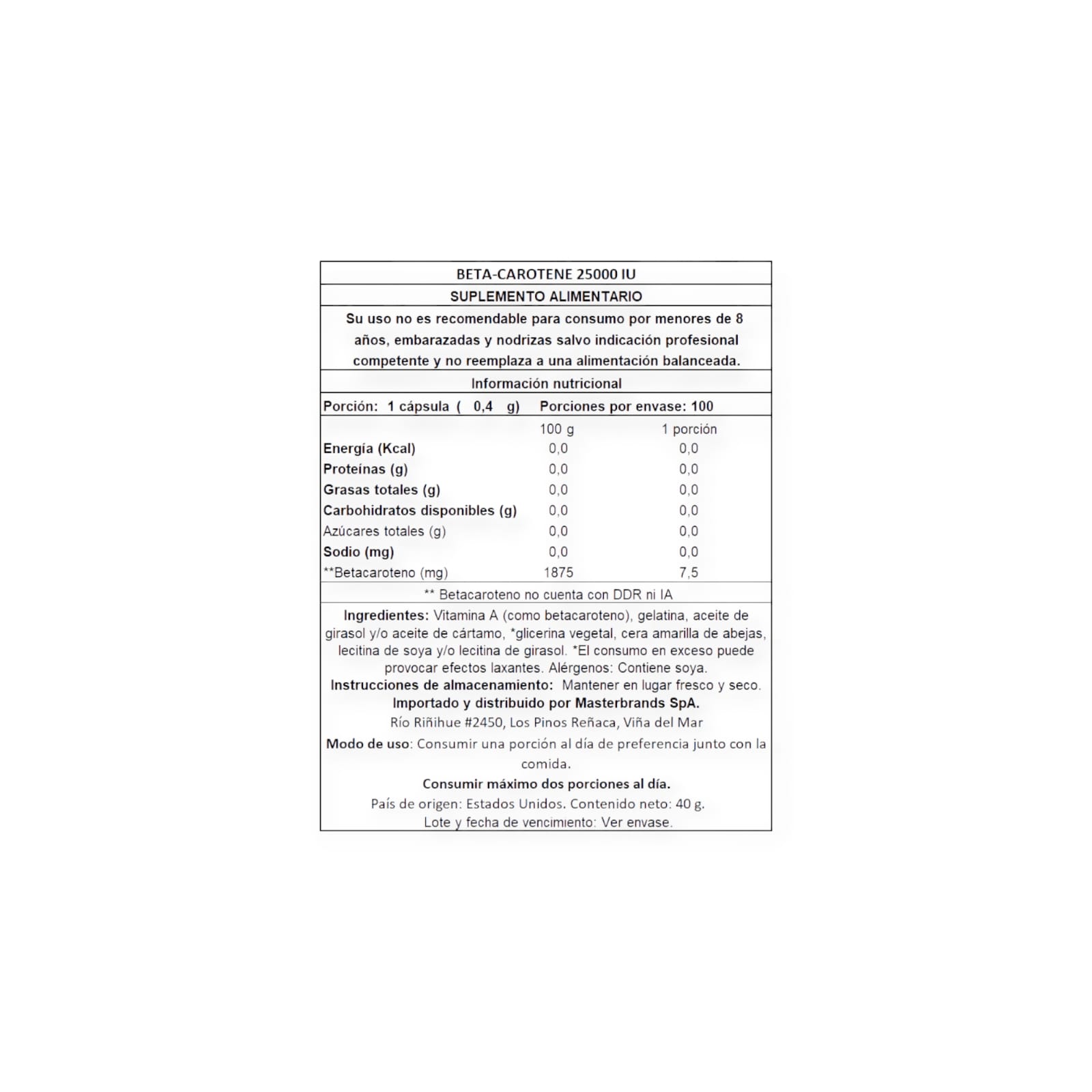 SUPLEMENTO NATURE'S TRUTH BETACAROTENO 25000 IU 7500MCG SOFTGELS 100 UN - 2
