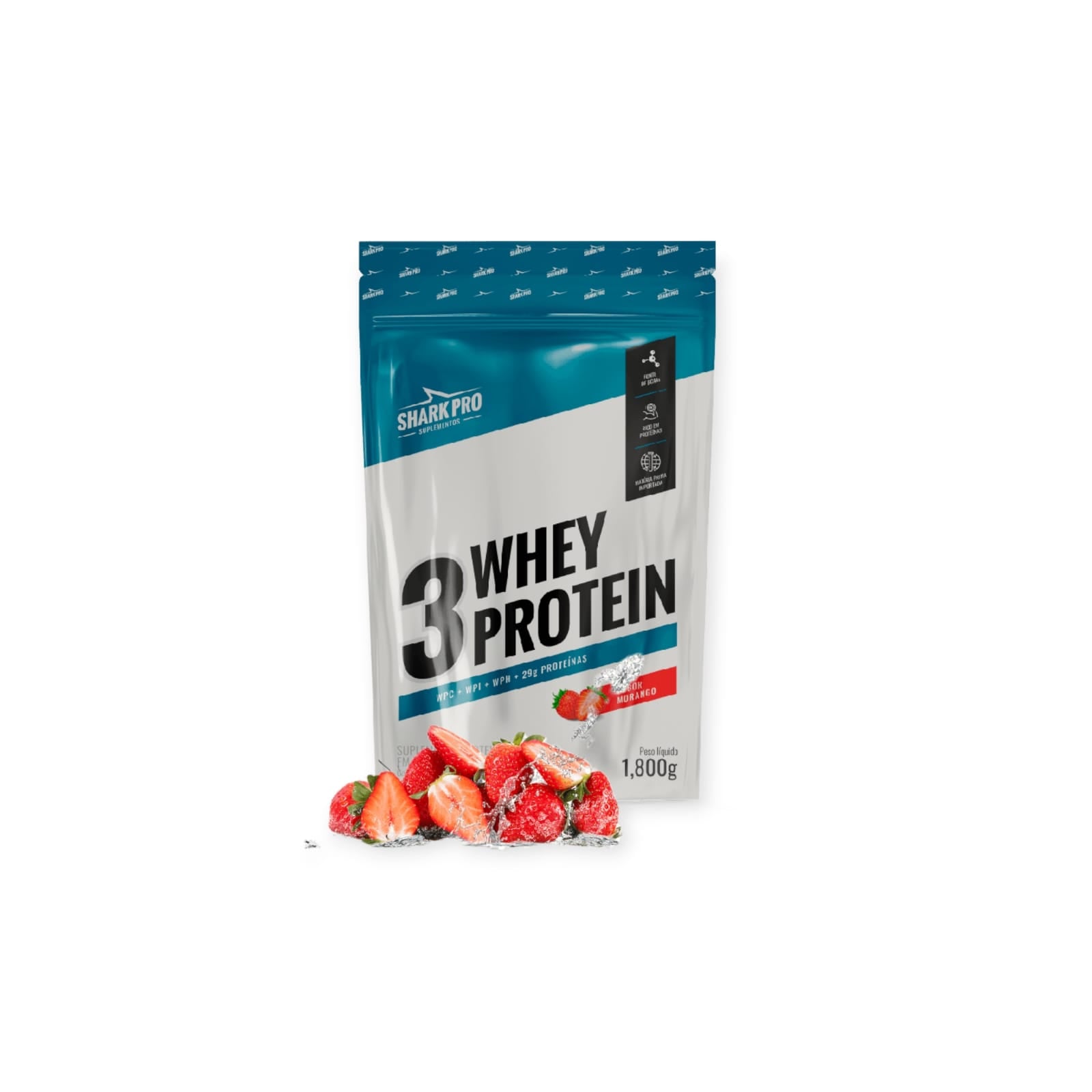 PROTEINA SHARK 3 WHEY PROTEIN FRUTILLA PRO 1.8 KG - 1