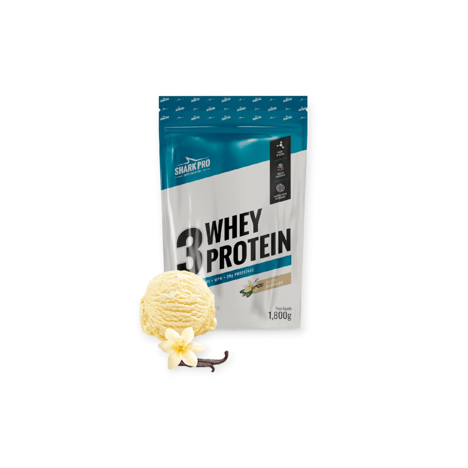 PROTEINA SHARK 3 WHEY PROTEIN VAINILLA PRO 1.8 KG - 1
