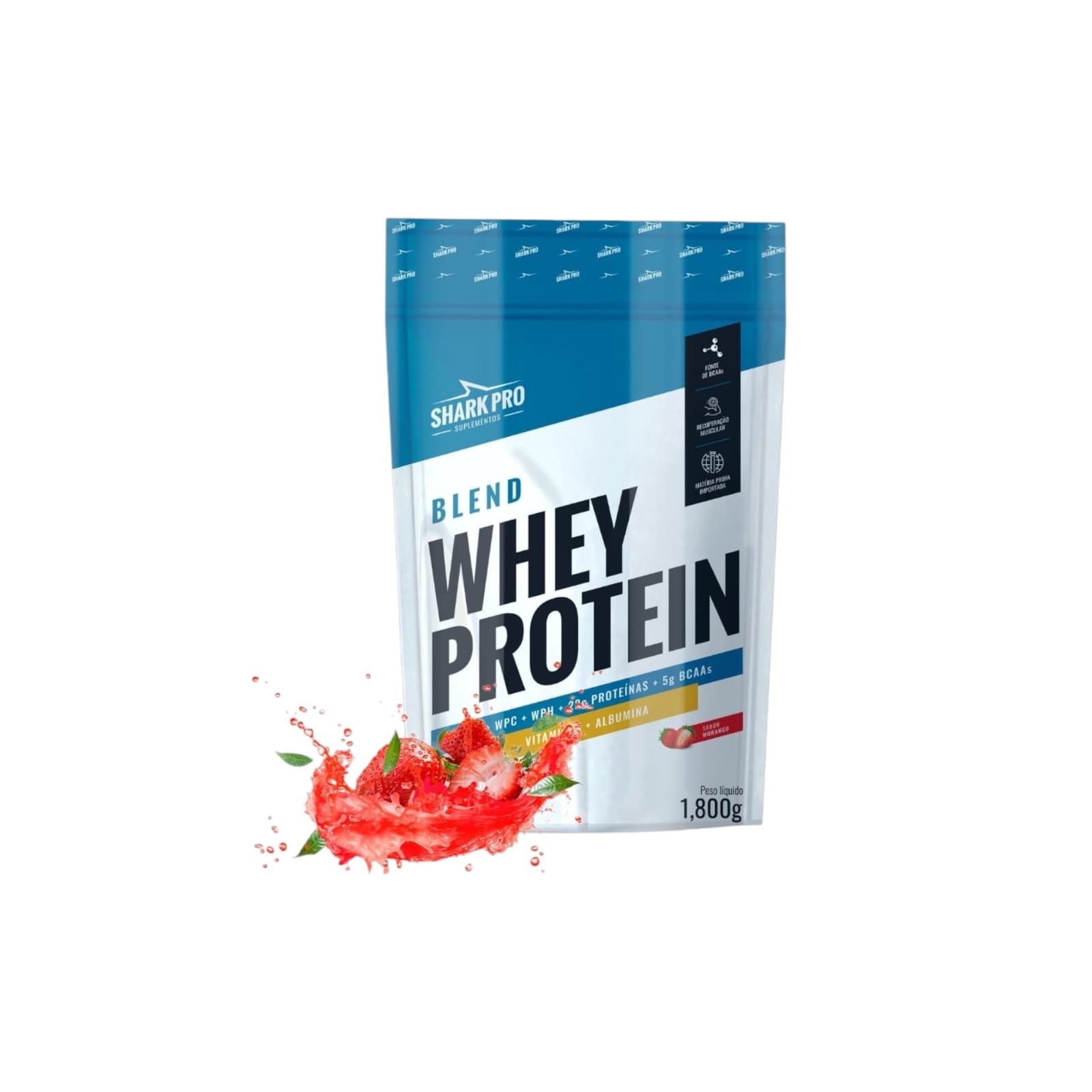 PROTEINA SHARK BLEND WHEY PROTEIN FRUTILLA PRO 1.8 KG - 1