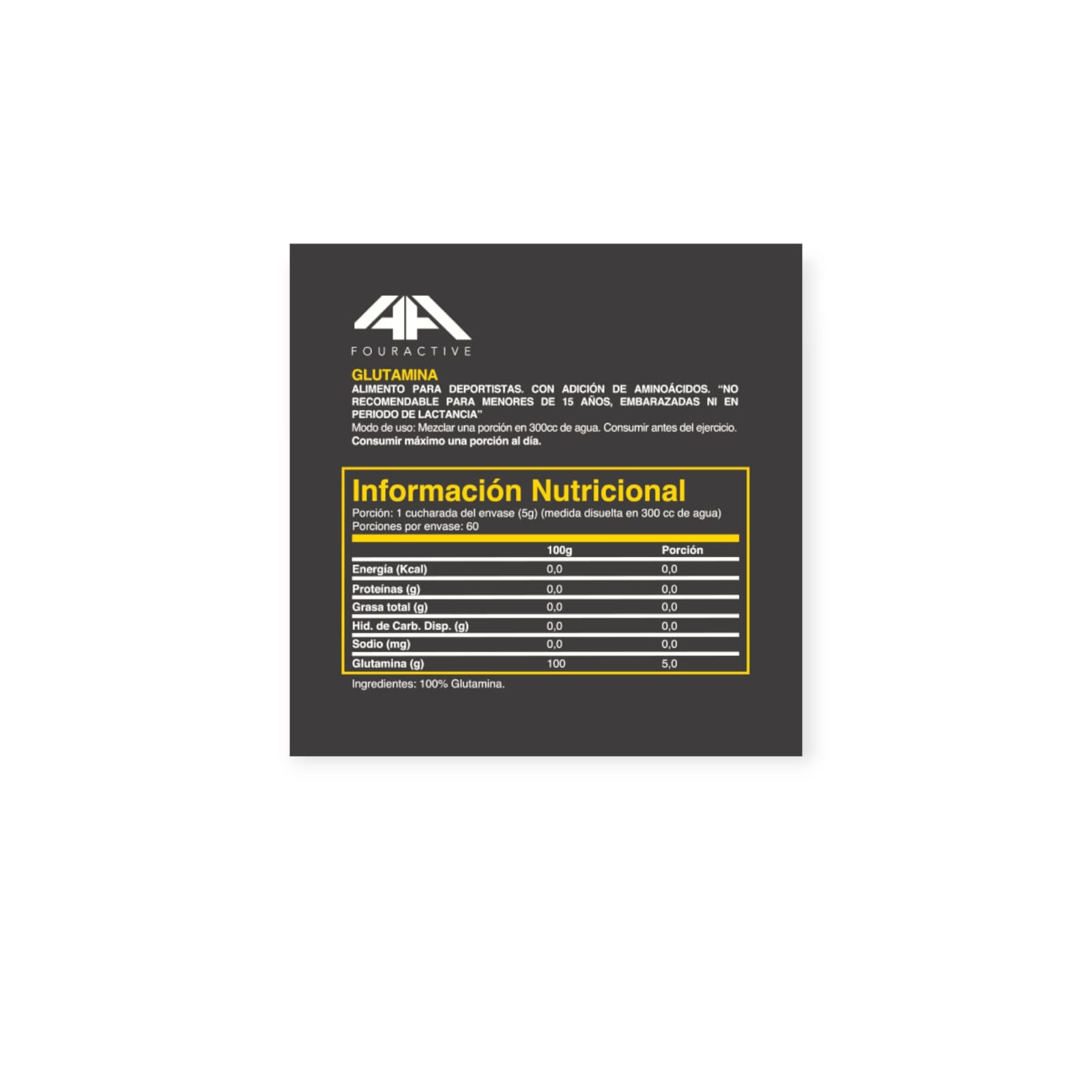 GLUTAMINA IMPACT SIN SABOR 4ACTIVE 300 GR - 2