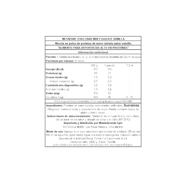 PROTEÍNA QNT METAPURE ISO WHEY ZERO BANANA 2KG - 2