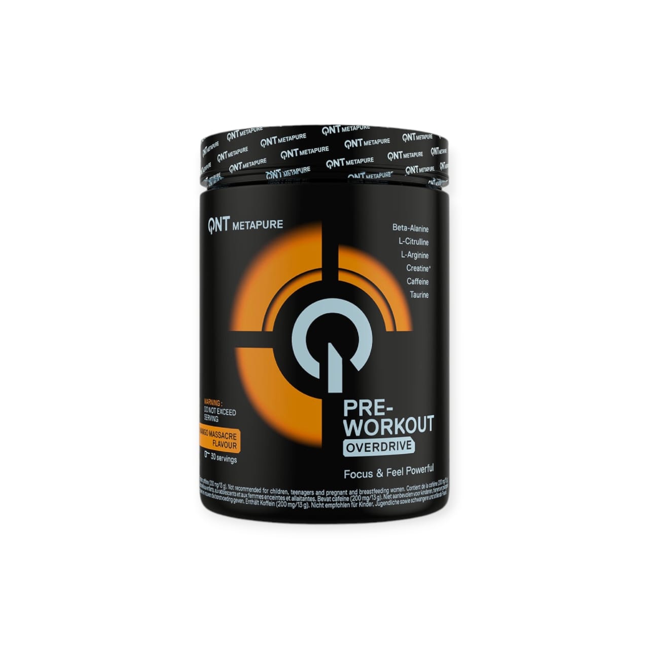 PRE- ENTRENO QNT METAPURE OVERDRIVE 390G 30 SV MANGO MASACRE - 1