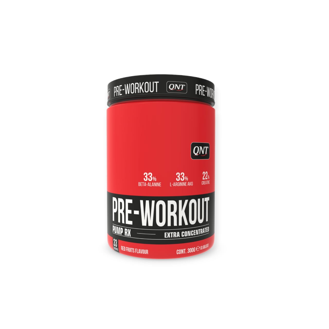 SUPLEMENTO QNT PRE-ENTRENO ZERO CAFFEINE 33SV RED FRUITS 300 GR - 1